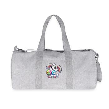 Easter bunny with colorful eggs - Recycled Canvas Sports Bag by Stanley/Stella - heather grey - Front
