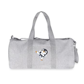 Süßer Pinguin Karate Kämpfer Cartoon Sport - Recycelte Canvas-Sporttasche von Stanley/Stella - Grau meliert - Vorne