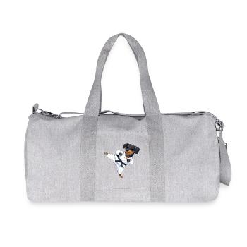 Dessin animé mignon de karaté en karaté Rottweiler - Sac de sport en toile recyclée Stanley/Stella - gris chiné - Devant