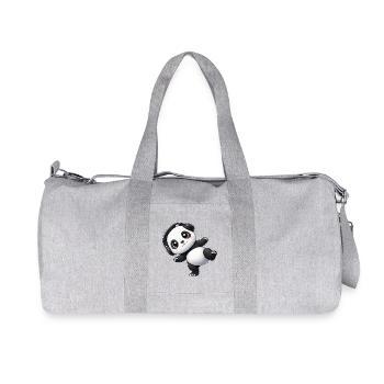 Un panda mignon avec un casque dansant musique techno - Sac de sport en toile recyclée Stanley/Stella - gris chiné - Devant