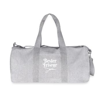 Bester Friseur mit Scheren-Logo - Recycelte Canvas-Sporttasche von Stanley/Stella - Grau meliert - Vorne