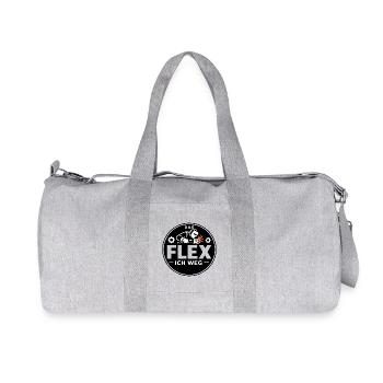 Schweißer Metallbauer Flex Ich Weg Spruch - Recycelte Canvas-Sporttasche von Stanley/Stella - Grau meliert - Vorne