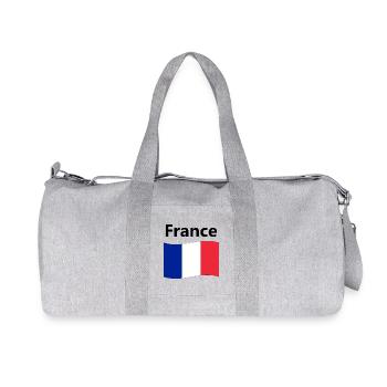 Drapeau Français - Sac de sport en toile recyclée Stanley/Stella - gris chiné - Devant