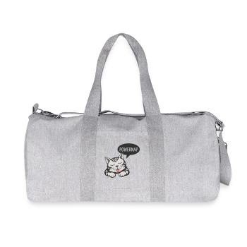 Powernap Katze - Schlafendes Motiv - Recycelte Canvas-Sporttasche von Stanley/Stella - Grau meliert - Vorne