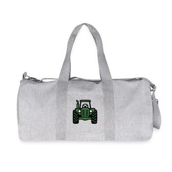 Tractor Front View Logo - Recycled Canvas Sports Bag by Stanley/Stella - heather grey - Front