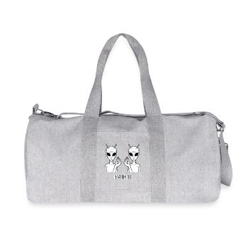 Lustiges Italienisches Alien Italien - Recycelte Canvas-Sporttasche von Stanley/Stella - Grau meliert - Vorne