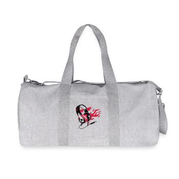 casque et les flammes - Sac de sport en toile recyclée Stanley/Stella - gris chiné - Devant