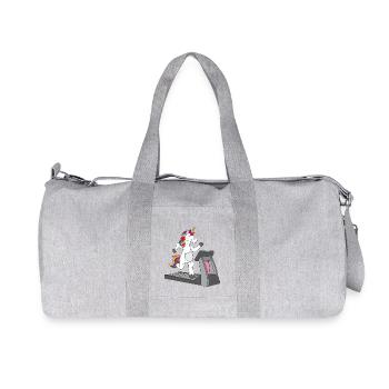 Sporty unicorn on the treadmill - - Recycled Canvas Sports Bag by Stanley/Stella - heather grey - Front