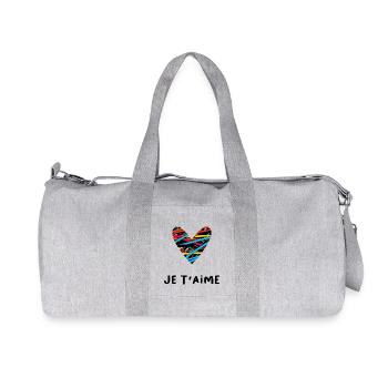 JUST MARRIED. Bachelorette party. VALENTINE'S DAY. COUPLE - Recycled Canvas Sports Bag by Stanley/Stella - heather grey - Front