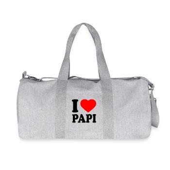I love papi - Sac de sport en toile recyclée Stanley/Stella - gris chiné - Devant
