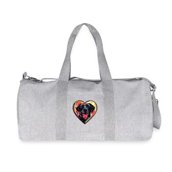 Chien Labrador Coeur Amour - Sac de sport en toile recyclée Stanley/Stella - gris chiné - Devant