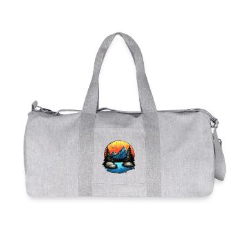 Mountains Outdoor Landscape - Recycled Canvas Sports Bag by Stanley/Stella - heather grey - Front