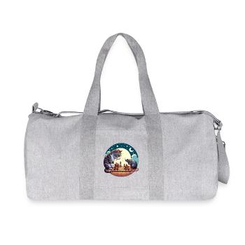 Nocturnal chess duel between cat and mouse - Recycled Canvas Sports Bag by Stanley/Stella - heather grey - Front