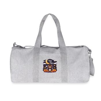Cute Halloween bear in witch costume - Recycled Canvas Sports Bag by Stanley/Stella - heather grey - Front
