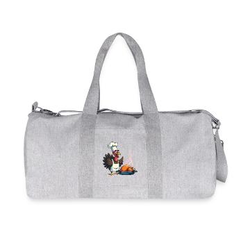 Thanksgiving Turkey Cook - Recycled Canvas Sports Bag by Stanley/Stella - heather grey - Front