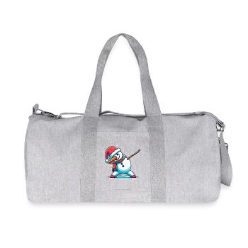 Dabbing Christmas Snowman Dab Christmas - Recycled Canvas Sports Bag by Stanley/Stella - heather grey - Front