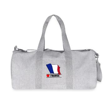 Cœur du drapeau français - Sac de sport en toile recyclée Stanley/Stella - gris chiné - Devant