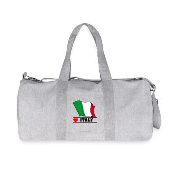 Drapeau italien avec cœur - Sac de sport en toile recyclée Stanley/Stella - gris chiné - Devant