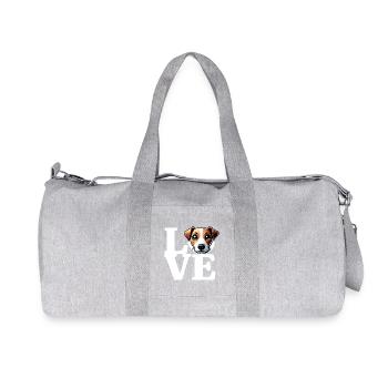 LOVE Jack Russel Dog Dog Lover Funny - Recycled Canvas Sports Bag by Stanley/Stella - heather grey - Front