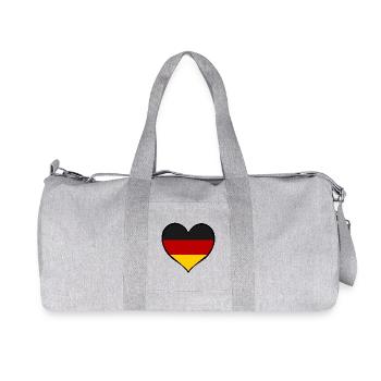 Germany Heart Flag - Recycled Canvas Sports Bag by Stanley/Stella - heather grey - Front