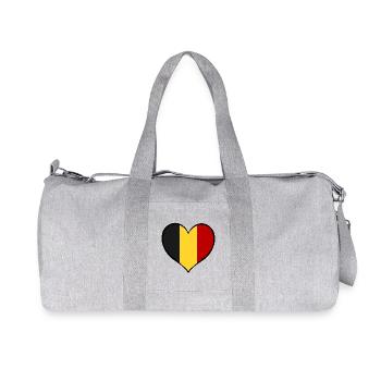 Belgien Herzflagge - Recycelte Canvas-Sporttasche von Stanley/Stella - Grau meliert - Vorne