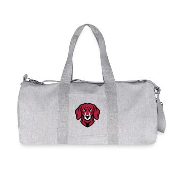 Dackel Maskottchen Logo - Recycelte Canvas-Sporttasche von Stanley/Stella - Grau meliert - Vorne