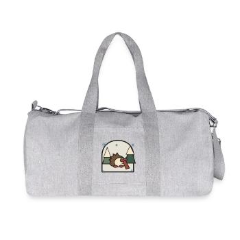 Sleeping Hedgehog in Forest Landscape - Recycled Canvas Sports Bag by Stanley/Stella - heather grey - Front