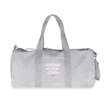 Je Suis Gersoise Je Ne Ferme Deja Pas Ma Gueule... - Sac de sport en toile recyclée Stanley/Stella - gris chiné - Devant