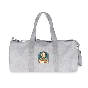 Quiet thoughts deep thinking - Recycled Canvas Sports Bag by Stanley/Stella - heather grey - Front