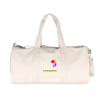 Le p'tit bazar de la Maîtresse (écrit blanc) - Sac de sport en toile recyclée Stanley/Stella - blanc naturel - Devant