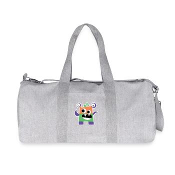 Monstre Bloc Coloré | Chibi géométrique drôle - Sac de sport en toile recyclée Stanley/Stella - gris chiné - Devant