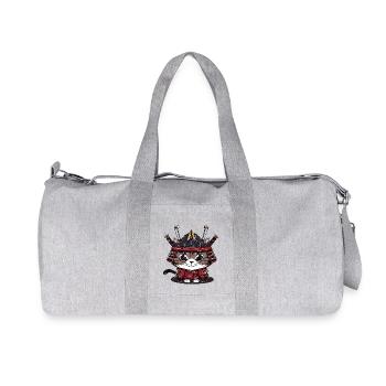 Mignon chat samouraï vêtements traditionnels - Sac de sport en toile recyclée Stanley/Stella - gris chiné - Devant