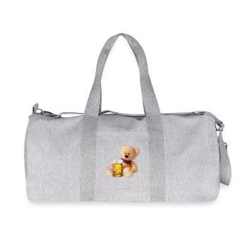 Bear with Beer Beer Shirt Beer Drinker - Recycled Canvas Sports Bag by Stanley/Stella - heather grey - Front