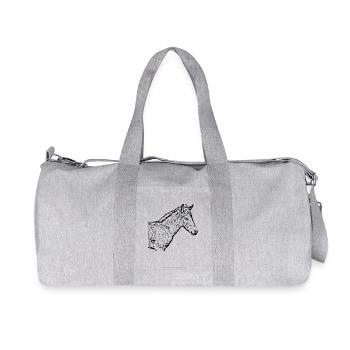 Chevaux T-shirt Cadeau Cavalier - Sac de sport en toile recyclée Stanley/Stella - gris chiné - Devant