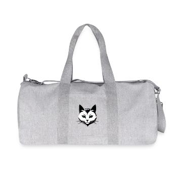 Logo de chat - Sac de sport en toile recyclée Stanley/Stella - gris chiné - Devant