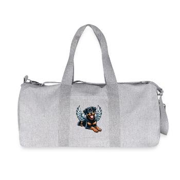 Cute Rottweiler Angel Comic Style - Recycled Canvas Sports Bag by Stanley/Stella - heather grey - Front