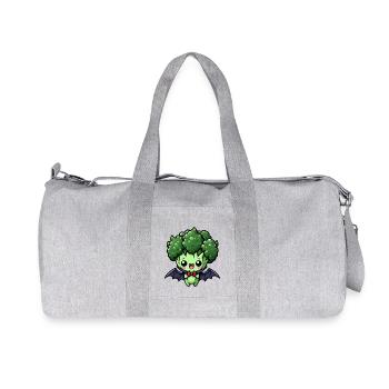 Cute Halloween Broccoli Vampire Cartoon - Recycled Canvas Sports Bag by Stanley/Stella - heather grey - Front