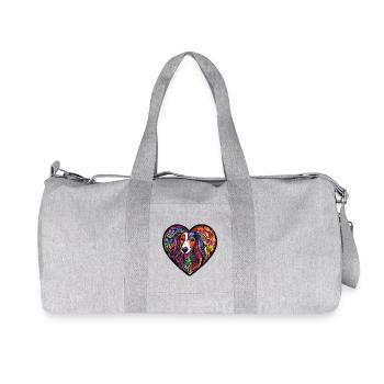 Lévrier Afghan Chien Coeur Amour - Sac de sport en toile recyclée Stanley/Stella - gris chiné - Devant