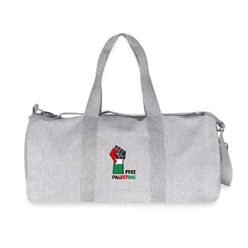 Poing levé avec drapeau palestine. Free Palestine - Sac de sport en toile recyclée Stanley/Stella - gris chiné - Devant