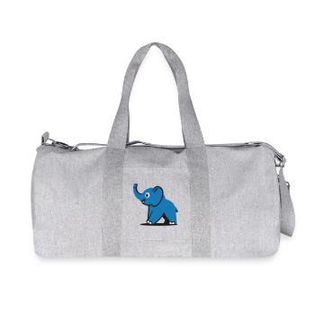 Blue Cartoon Elephant - Recycled Canvas Sports Bag by Stanley/Stella - heather grey - Front