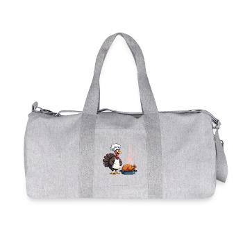 Thanksgiving Turkey Cook - Recycled Canvas Sports Bag by Stanley/Stella - heather grey - Front