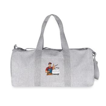 Werkstattheld Spruchdesign, That shit works! - Recycled Canvas Sports Bag by Stanley/Stella - heather grey - Front