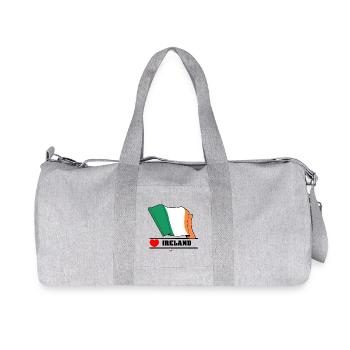 Ireland Flag with Heart - Recycled Canvas Sports Bag by Stanley/Stella - heather grey - Front