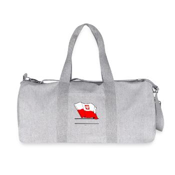 Poland Flag – Name Space - Recycled Canvas Sports Bag by Stanley/Stella - heather grey - Front