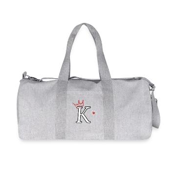 Buchstabe k Kronenherz - Recycelte Canvas-Sporttasche von Stanley/Stella - Grau meliert - Vorne