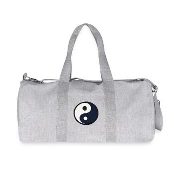 YinYang Contraste bleu foncé - Sac de sport en toile recyclée Stanley/Stella - gris chiné - Devant