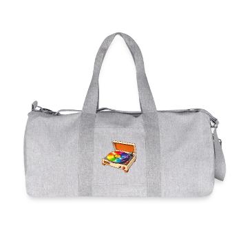Platine rétro avec disque arc-en-ciel - Sac de sport en toile recyclée Stanley/Stella - gris chiné - Devant