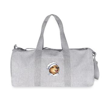 Cute Capybara Chef Cartoon - Recycled Canvas Sports Bag by Stanley/Stella - heather grey - Front