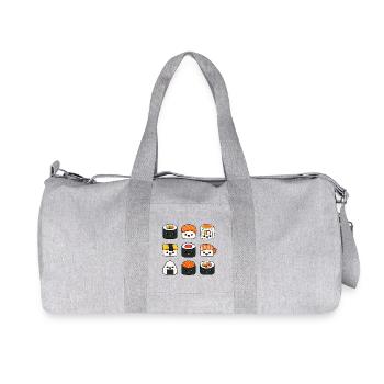 Sushi Drôle de cuisine japonaise Sashimi mignon - Sac de sport en toile recyclée Stanley/Stella - gris chiné - Devant