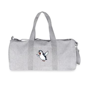 Süßer Pinguin Cartoon Fliegen Flugversuch Kawaii - Recycelte Canvas-Sporttasche von Stanley/Stella - Grau meliert - Vorne
